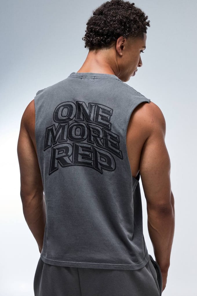 One More Rep Gewassen Regular Fit Tanktop | Black | Size Medium