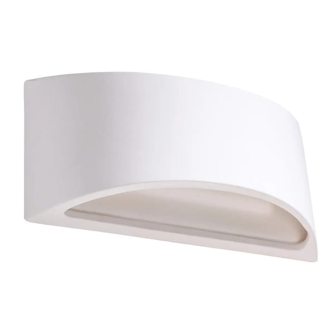 Wandlamp VIXEN halfrond keramiek met licht op en neer - Sollux Lighting - IP20 - Wit keramiek behuizing - 31.5 x 9.5 x 14 cm - 1 x G9 LED, exclusief lichtbron - Max. 8 W - Moderne wandlamp voor woonkamer, slaapkamer en eetkamer