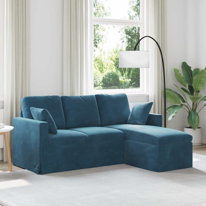 vidaXL - Bank - Blauw - 178 - x - 134 - x - 80 - cm - Fluweel