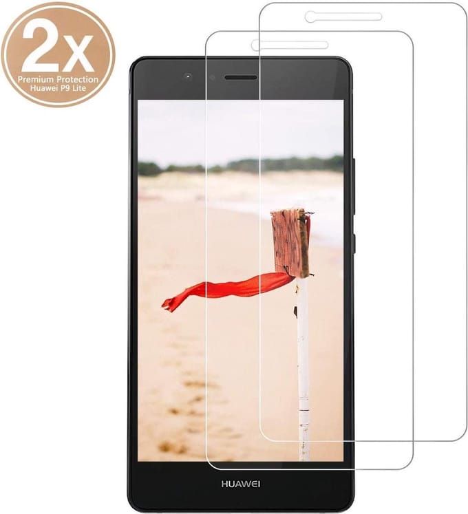 Screenprotector Glas - Tempered Glass Screen Protector Geschikt voor: Huawei P9 Lite 2016  - 2x