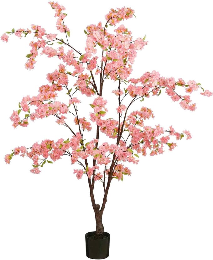 Mica Decorations Kunstbloem Blossom - 50x50x168 cm - Polyester - Roze