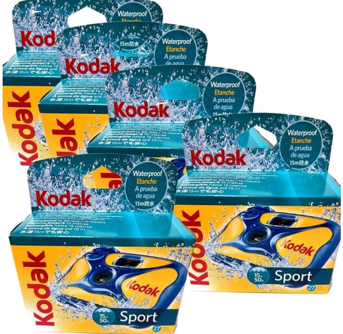 Kodak Sport Camera - wegwerpcamera 27 opnames - Pakket van 5 camera's
