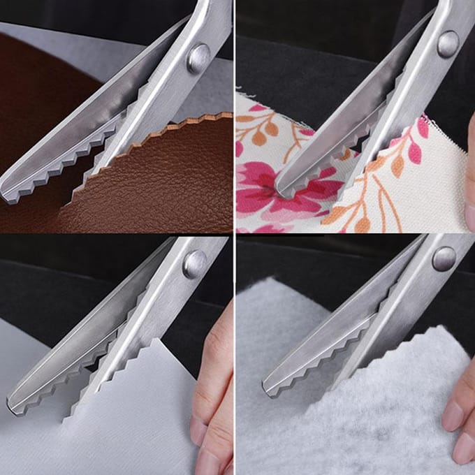 Professionele Zigzag Schaar Kleermakersschaar Zigzag Knippen Naaischaar Kleermakersschaar Pinking Schaar zwart