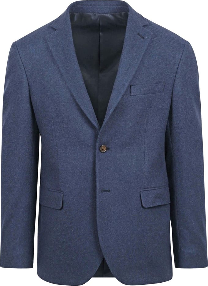 Suitable Tweed Colbert Mid Blauw - Maat 50 - Heren blazer