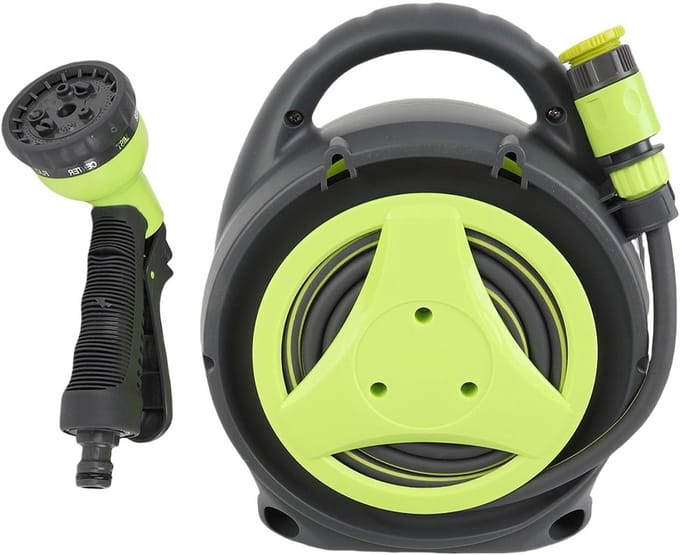 Slanghaspel - Tuinslanghouder - Efficiënt Bewateren - Zonlicht Bescherming - 10 Meter - Groen