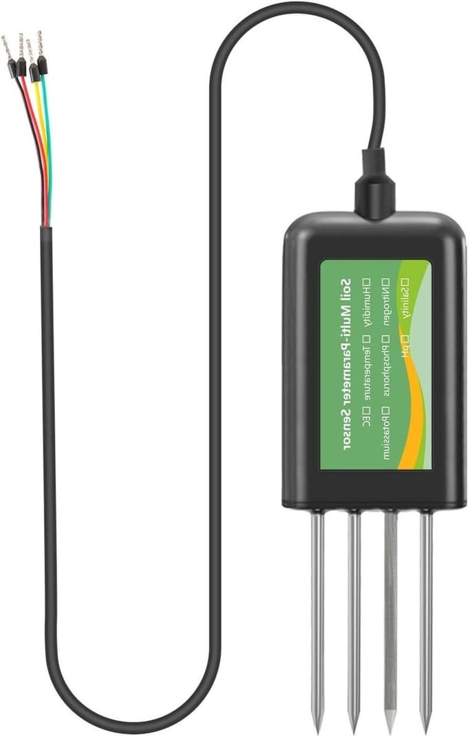 Bodemsensor - Bodemmeter - Planten Groei - 8-in-1 Metingen - 15 x 10 x 2 cm - Zwart