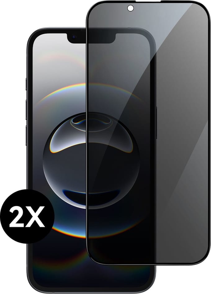 2x Screenprotector geschikt voor iPhone 16e / iPhone 17e Screen protector Privacy - Geschikt voor iPhone 16e Prive Screen Protector - Privacy Screen Protector geschikt voor iPhone 16e / iPhone 17e - Gehard Glas - Beschermglas - Volledig Dekkend