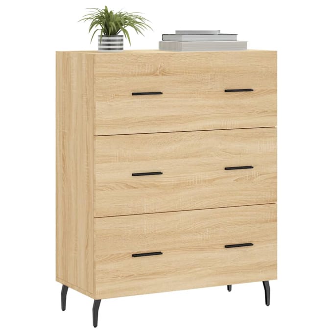 vidaXL - Dressoir - 69,5x34x90 - cm - bewerkt - hout - sonoma - eikenkleurig