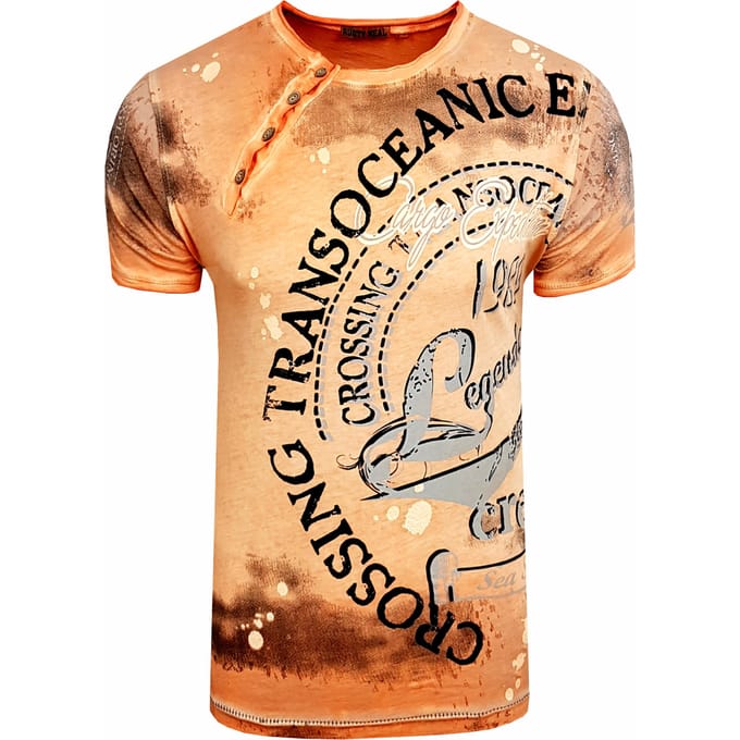 T-shirt met ronde hals en print over het hele voorpand