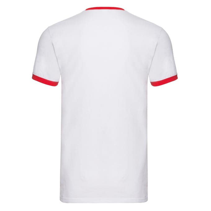 Fruit of the Loom Heren Ringer T-Shirt (Wit/rood)