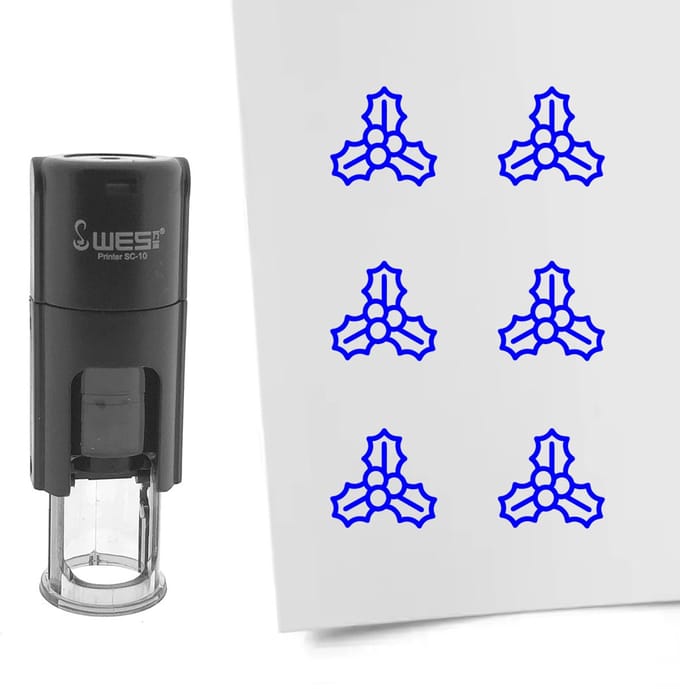 CombiCraft Stempel mistletoe 10mm rond blauwe inkt - per 1 stuk