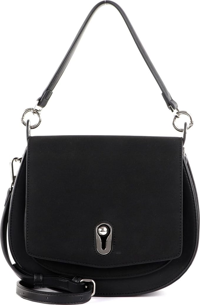 SEIDENFELT MANUFAKTUR Schoudertas SFM214 Midi Saddle Bag Black Zwart