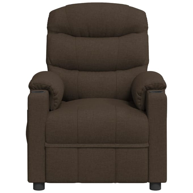 vidaXL - Massagestoel - stof - donkerbruin