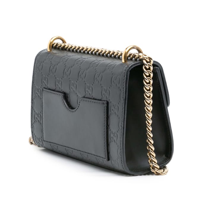 Tweedekans Kleine Guccissima Padlock Schoudertas