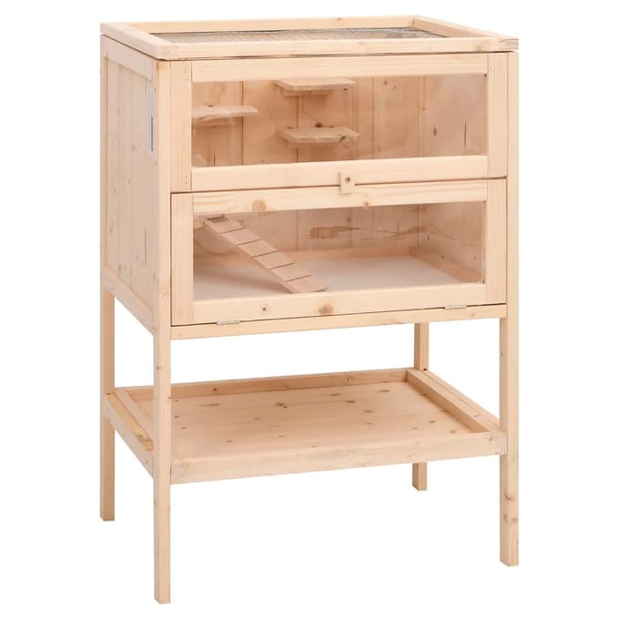 vidaXL - Hamsterkooi - 55x40x80 - cm - massief - vurenhout