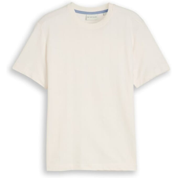Tom Tailor - T-shirt van katoen - Maat XXL - Gardenia White