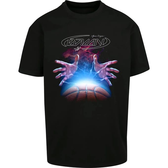 Mister Tee - Space Ball Oversize Heren T-shirt - S - Zwart