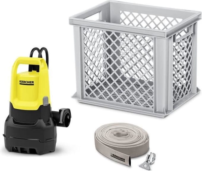 Kärcher SP 16.000 Flood Box vuilwater Dompelpomp - Wateropbrengst 16000 l/u - Vlakafszuiging tot 25 mm - Korrelgrootte max. 20 mm - Inclusief box en 10 m slang