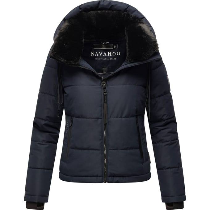 Gewatteerd Navahoo Mit Liebe XIV - Kort winterjack voor vrouwen - Capuchon - Navy - XL