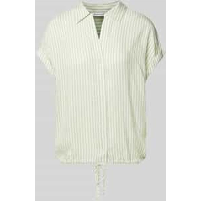 Relaxed fit blouse met korte mouwen van puur viscose met V-hals
