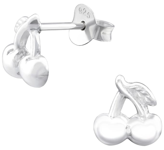 Joy|S - Zilveren kers oorbellen - 7 x 8 mm - zilver - oorknoppen