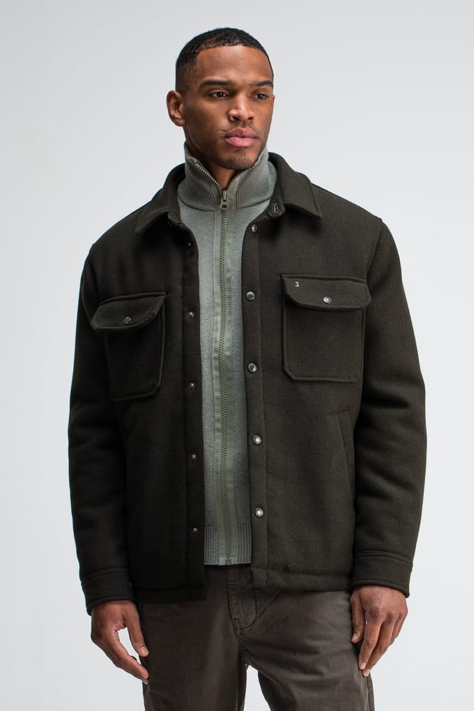 Butcher of Blue Norbu Padded Wool Jacket Mocha Brown Größe: M | Winterjacken Outlet | Herren | Braun