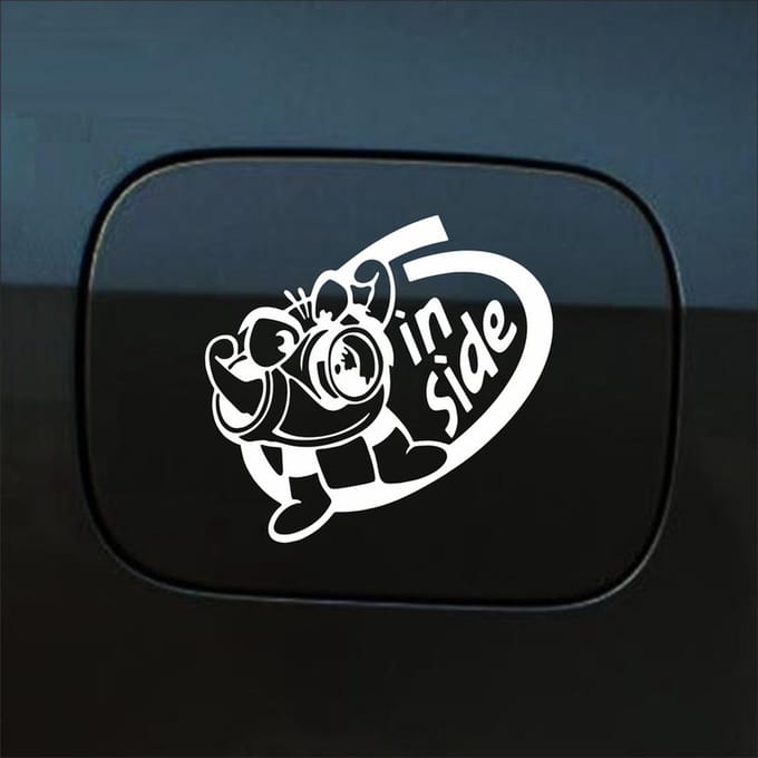 Bumpersticker - Turbo Inside - 12 X 15 - Wit