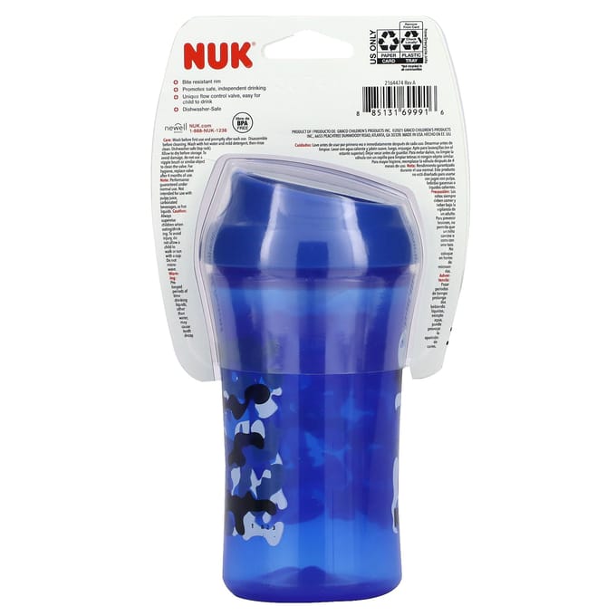 NUK, bekerachtige rand, leeftijd 18 maanden en ouder, blauw, 10 oz (300 ml) blue