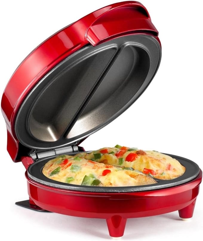 Elektrische Omelet Pan voor 2 Omeletten - RVS - Snel en Makkelijk Ontbijt