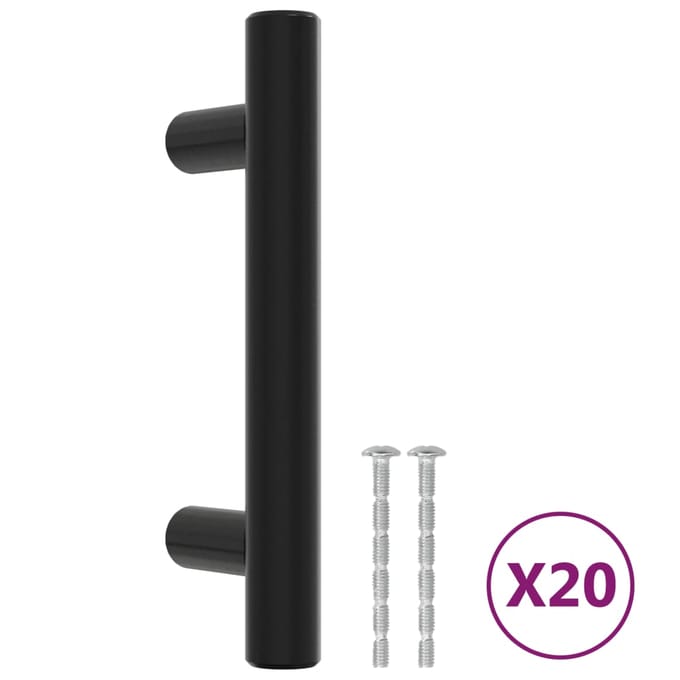 vidaXL - Handvatten - 20 - st - 64 - mm - roestvrij - staal - zwart