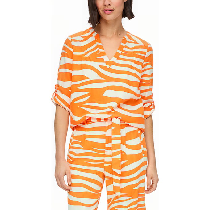 s.Oliver  Blouses Orange-white Größe: 38 | Blusen Outlet | Damen | Orange