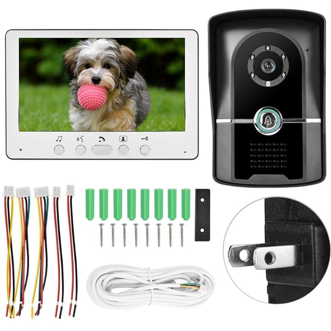 Interphone vidéo filaire avec écran LCD TFT 7 pouces et vision nocturne infrarouge