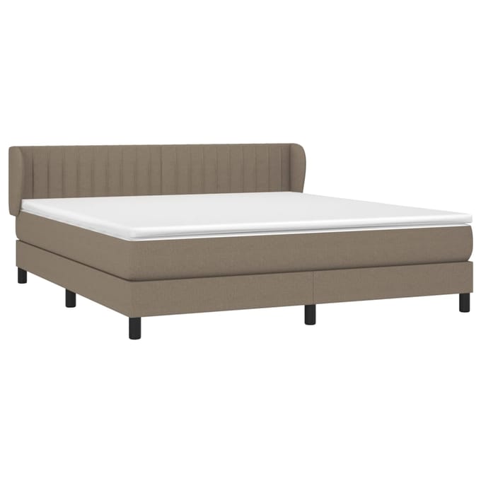 vidaXL - Boxspring - met - matras - stof - taupe - 160x200 - cm