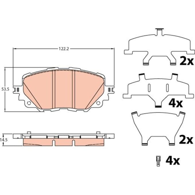 Remblokset TRW GDB2200, voor