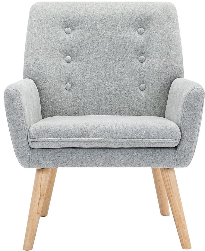 Vente-unique Fauteuil van grijze stof SERINO