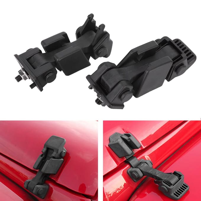 2 STUKS Auto Motorkap Vanghaak Accessoire Past voor Jeep Wrangler JK 20072017 black