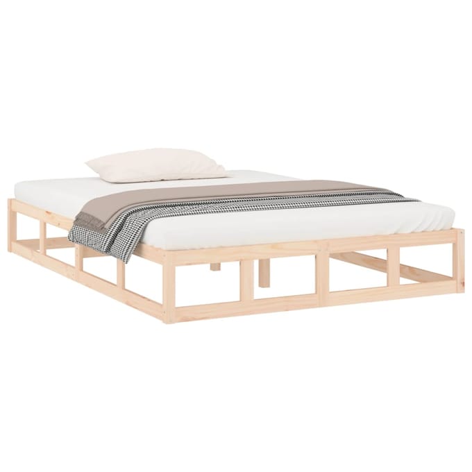 vidaXL - Bedframe - massief - hout - 135x190 - cm