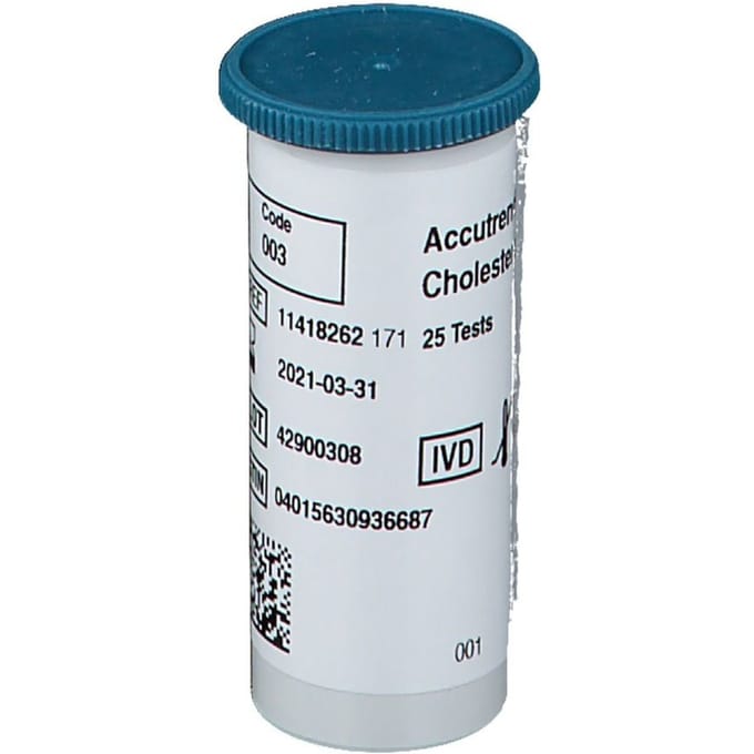 Cholesterol teststrips Accutrend 25st. - cholesterol - bloedsuikermeter - accutrend - accucheck -