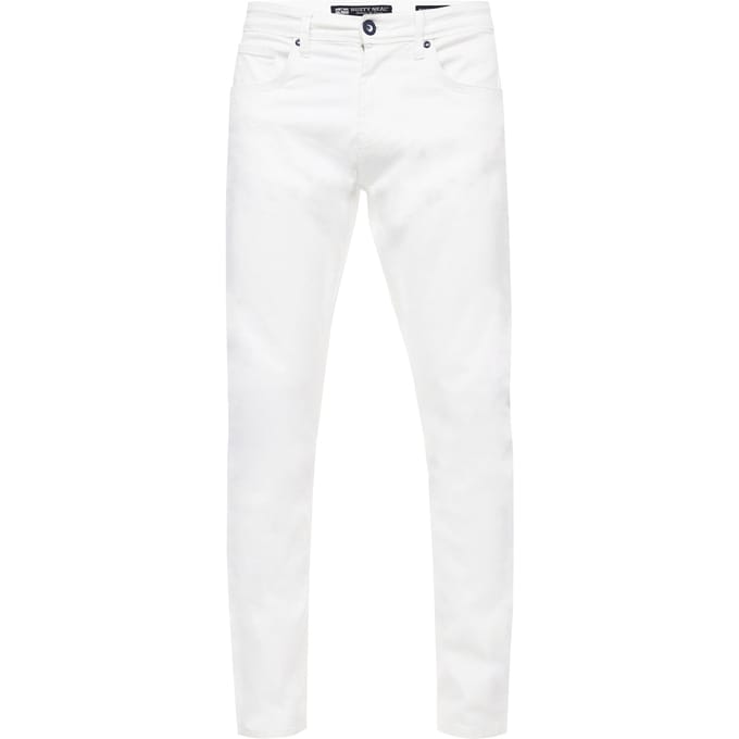 Witte denim jeansbroek "MELVIN" slim fit katoen-stretch