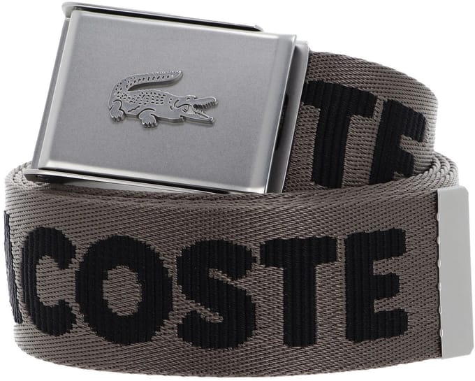 LACOSTE Riem Jacquard Webbing Belt W100 Morel Noir Bruine
