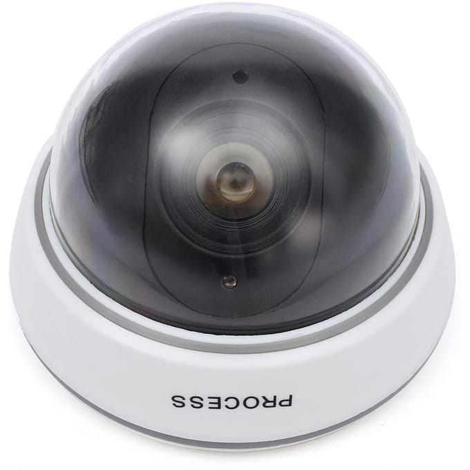 1Pc Simulatie Camera Nep Dummy Dome Surveillance Beveiligingscamera Knipperend Rood Licht wit