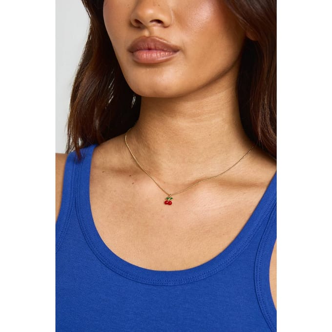 boohoo Dames Mini Kersen Hanger Ketting | Goud