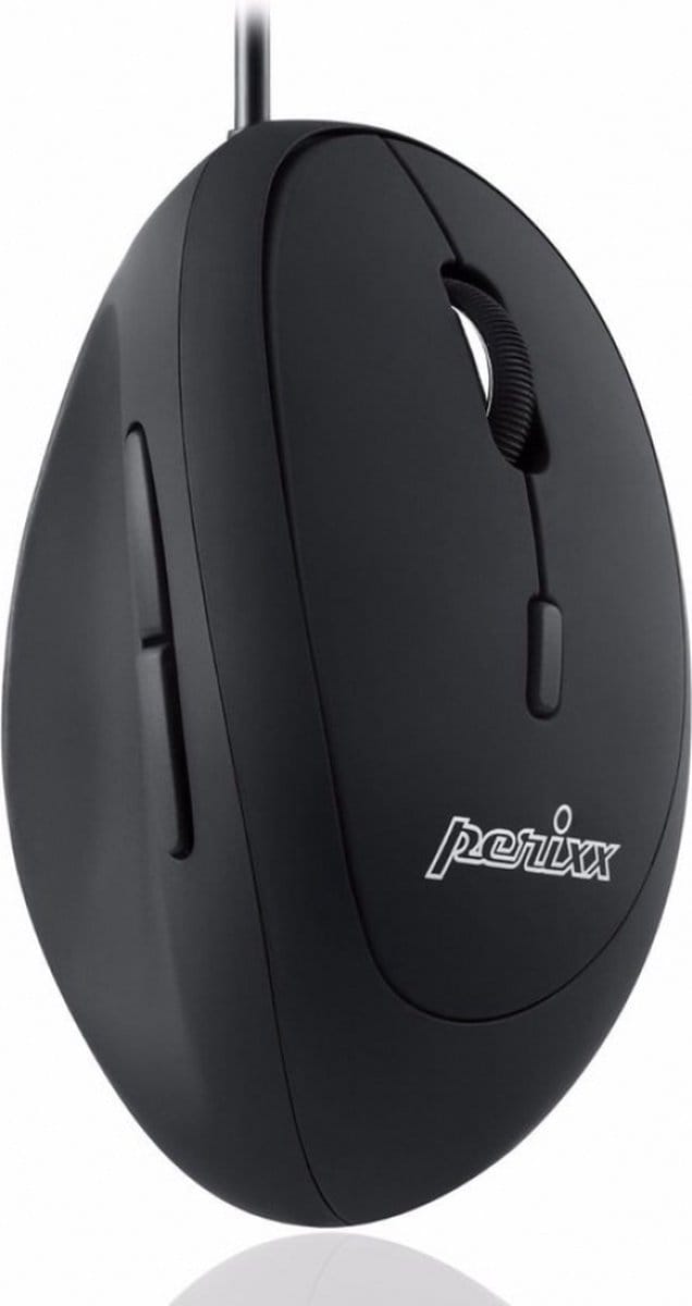 Perixx Perimice-519 Stille Ergonomische muis - Verticale muis - Bedraad - Rechtshandig - Anti slip coating