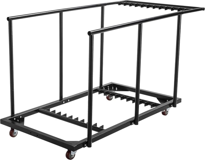 Robuuste transportwagen voor klaptafels en ronde tafels