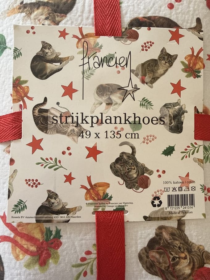 Franciens katten - Strijkplankhoes - 49 x 135 cm - kat - poes - Kerst