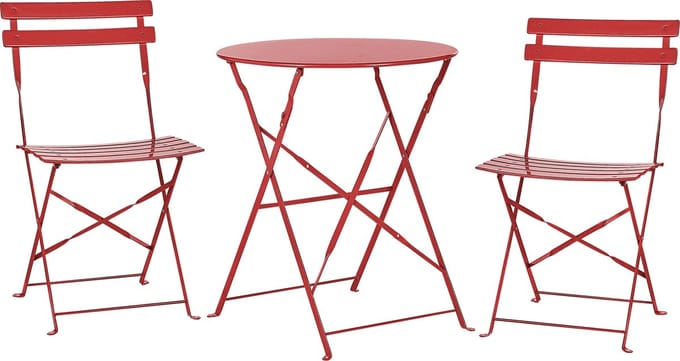 FIORI - Bistroset voor 2 - Rood - Staal