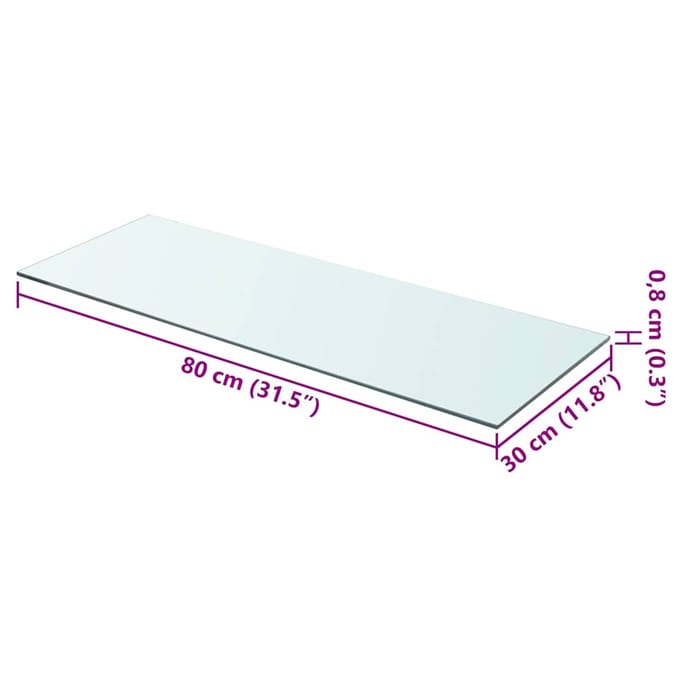 vidaXL - Wandschap - transparant - 80x30 - cm - glas