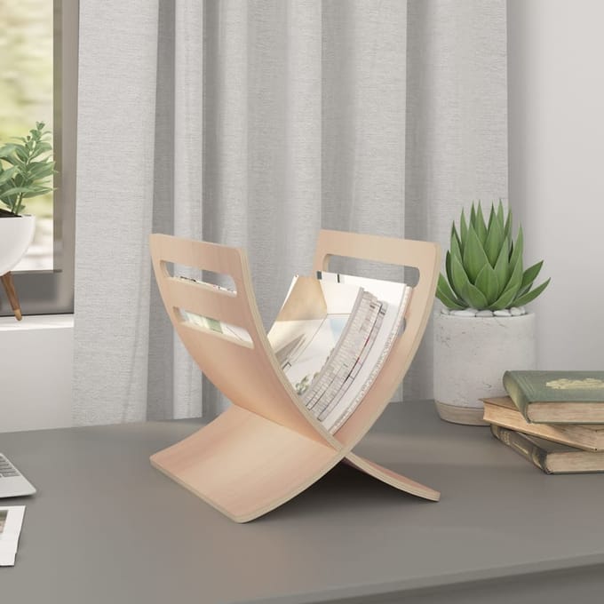 vidaXL - Tijdschriftenrek - vloermodel - hout - naturel