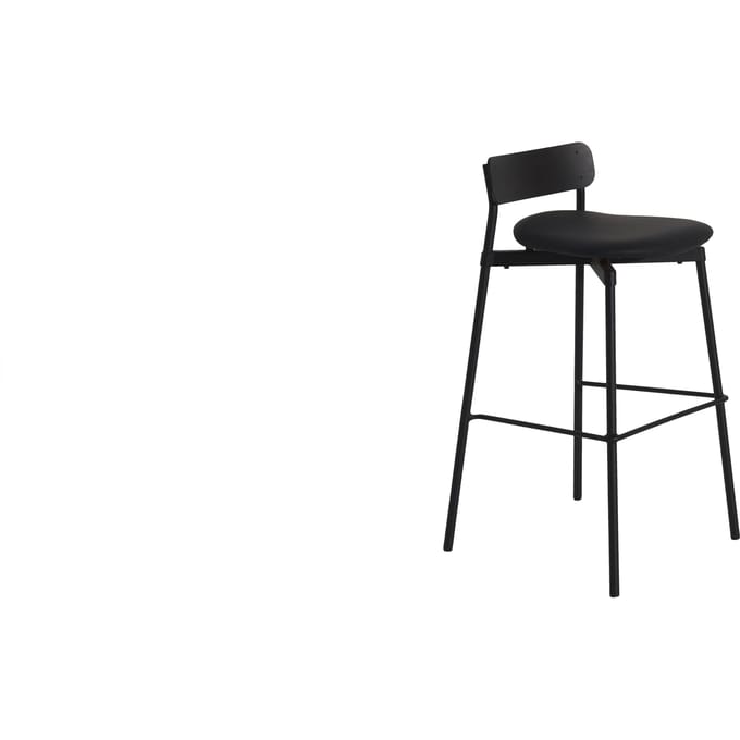 Petite Friture Fromme Houten Barkruk gestoffeerd - leer