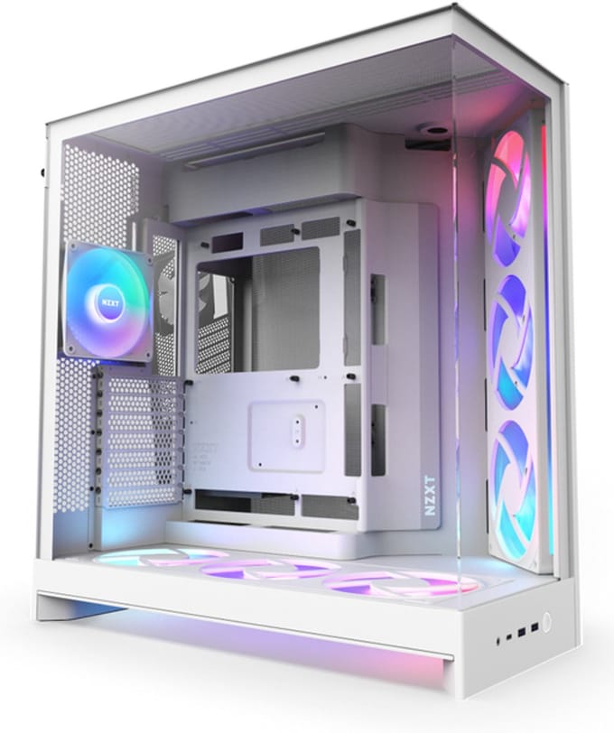 NZXT H9 Flow RGB+ (2025) - All White - Controller incl - Case - Miditower - Wit